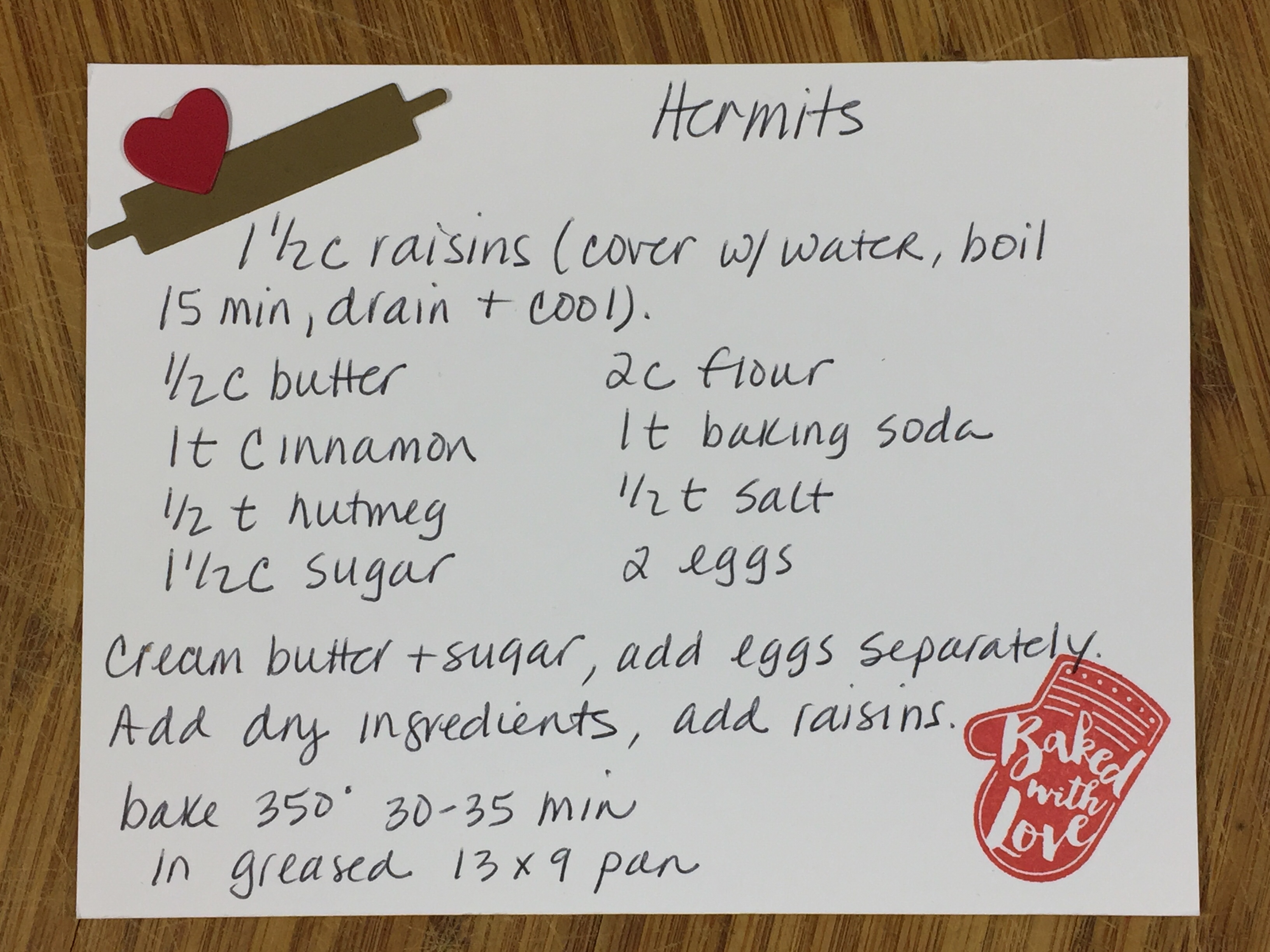 Hermits recipe