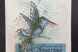 Blends Markers creates a beautiful Hummingbird Card
