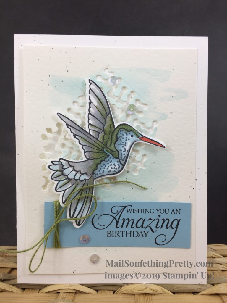 Blends Markers creates a beautiful Hummingbird Card