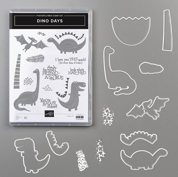 Dino Days stamp set & dies