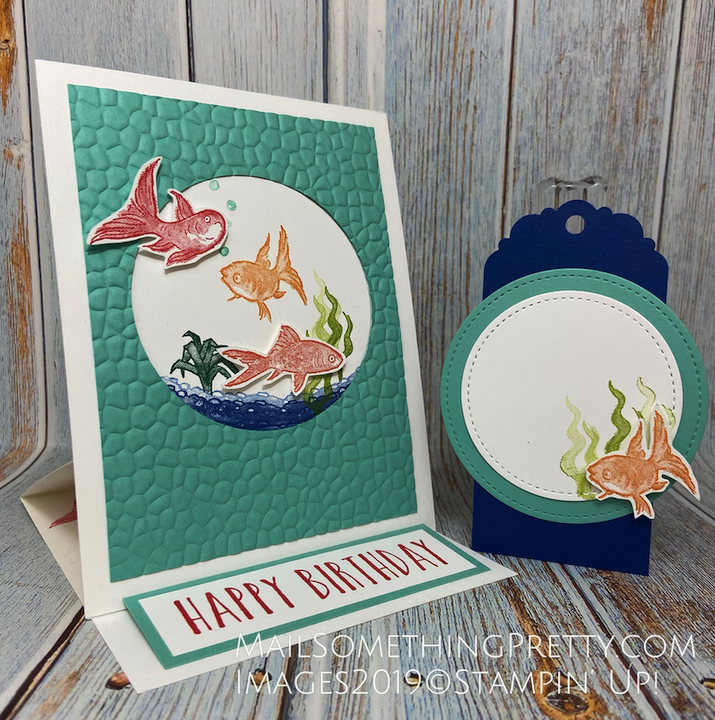 step by step instructions on creating an easel card & matching tag