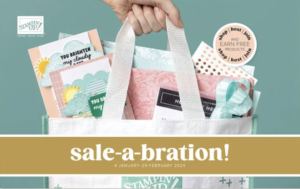 Front cover of the 2024 Sale-a-bration Catalog which is full of exclusive free products with qualifying orders.