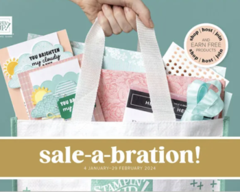 Front cover of the 2024 Sale-a-bration Catalog which is full of exclusive free products with qualifying orders.