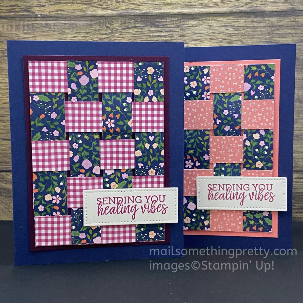 Patchwork quilt card vertical position