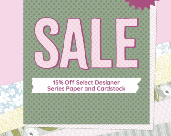 15% Off on Select card stock, two-toned card stock and Designer Series Paper packs until August 31st.