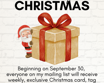 12 Weeks of Christmas series begin on September 30, are you on my mailing list?